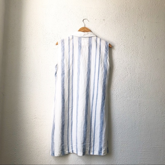 Malvin | Light Blue & White Linen Blend Dress XL - Picture 4 of 8